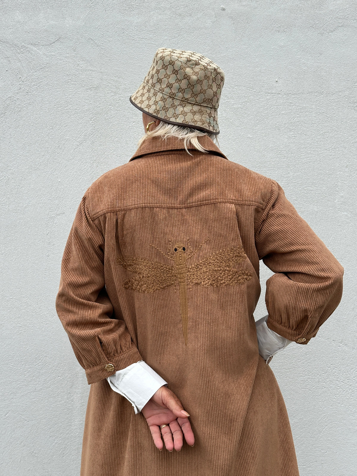 Gaspar 2607744 Nice corduroy dress camel