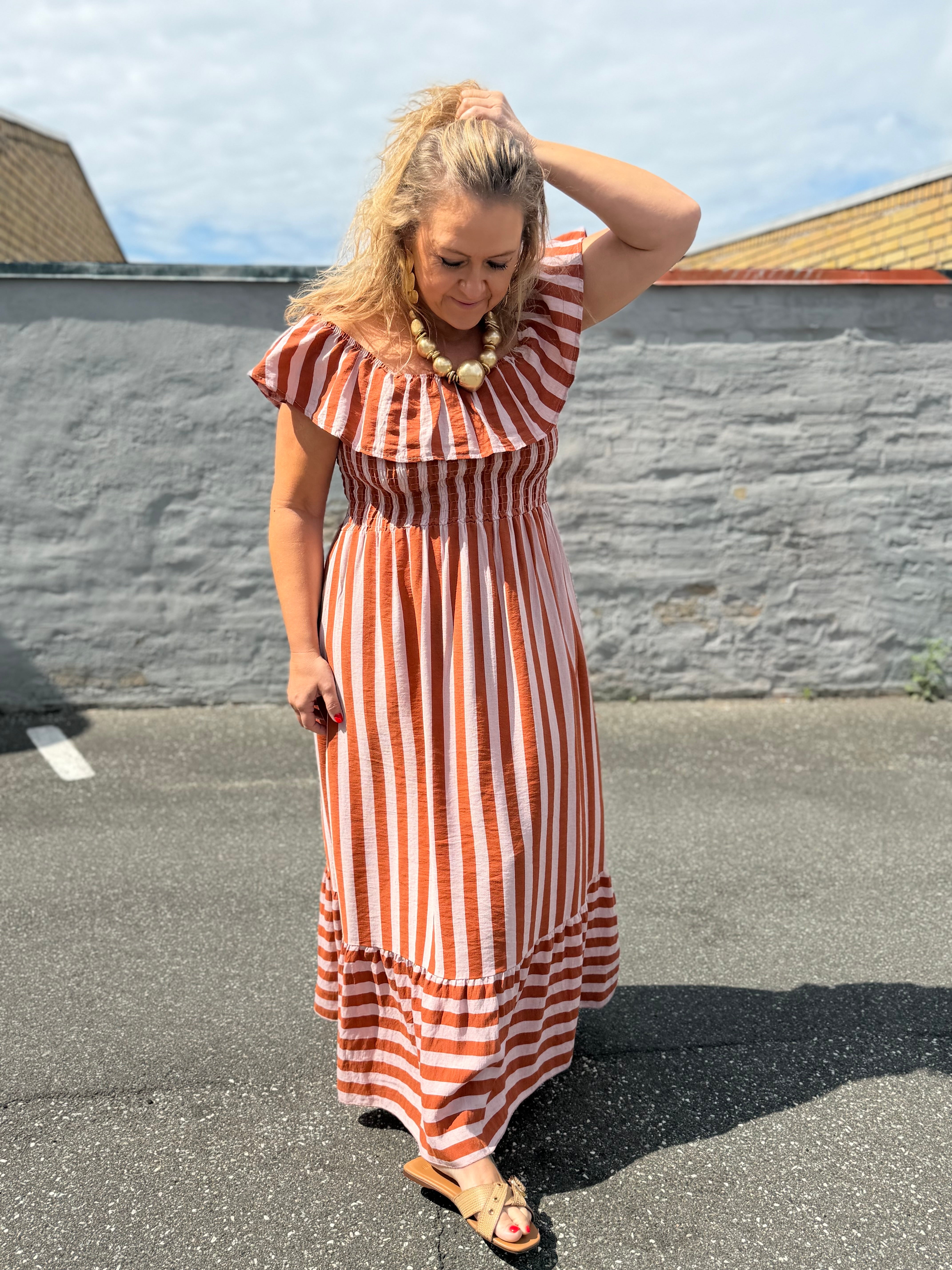 Qnuz 9417 dress stripe smock toscana