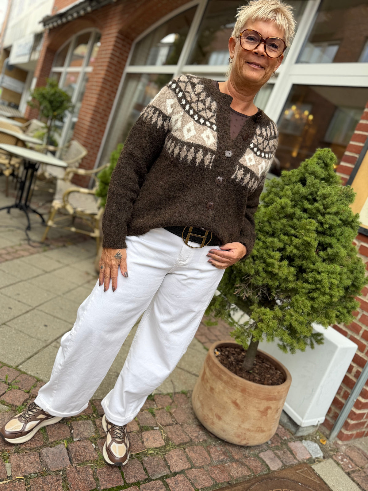 Edda strik cardigan brown