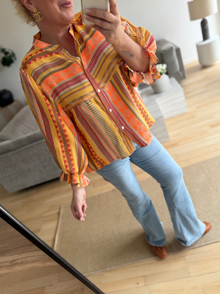 By Engbork Villa boheme bluse stripe yellow