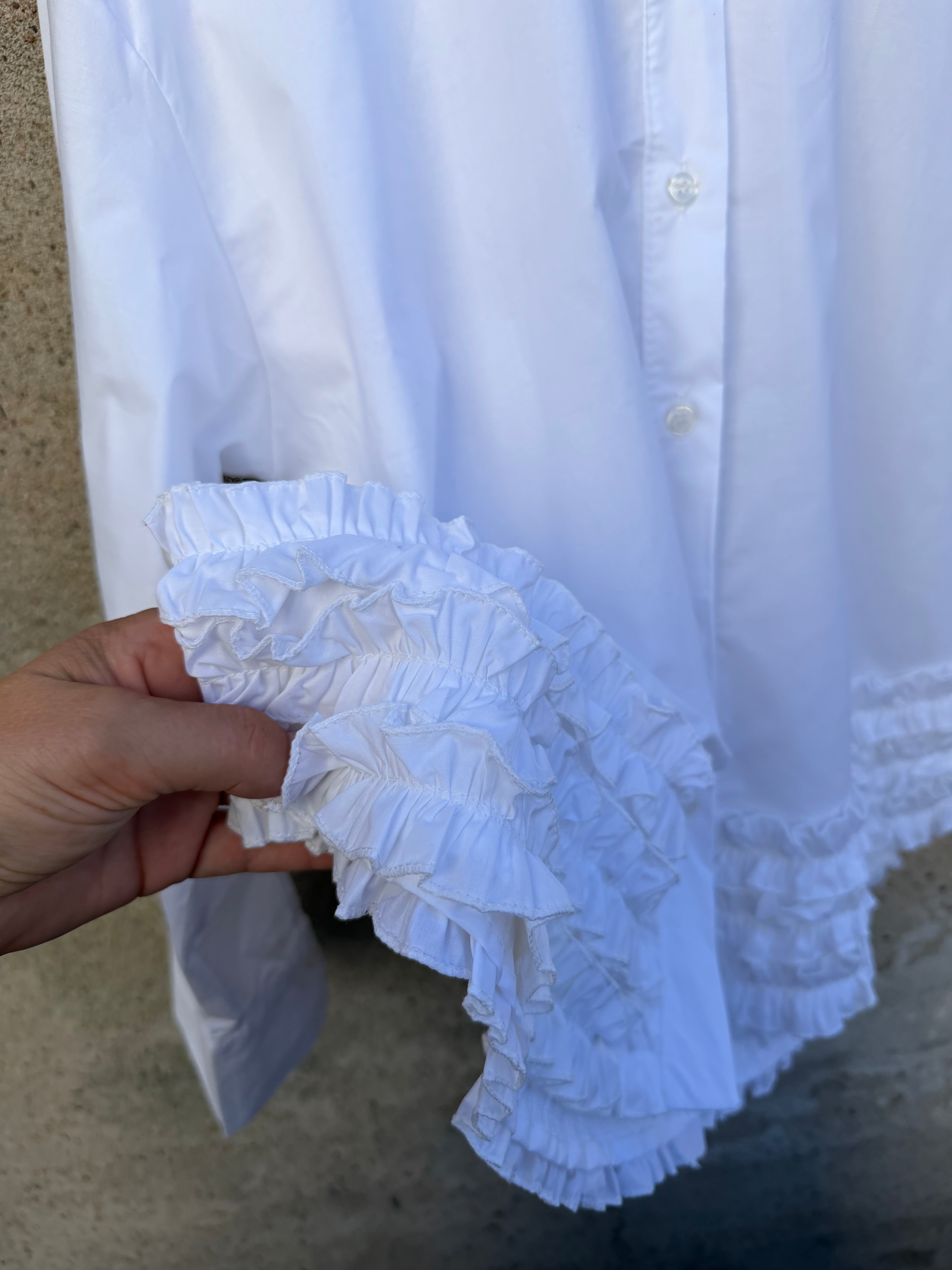 Boho Love B1423 frill shirt white