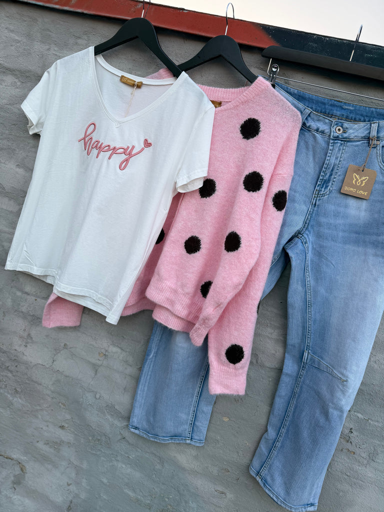 Boho Love B1320 strik DOTS rosa