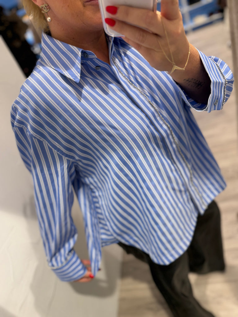 Love & Divine love1441 shirt blue stripes