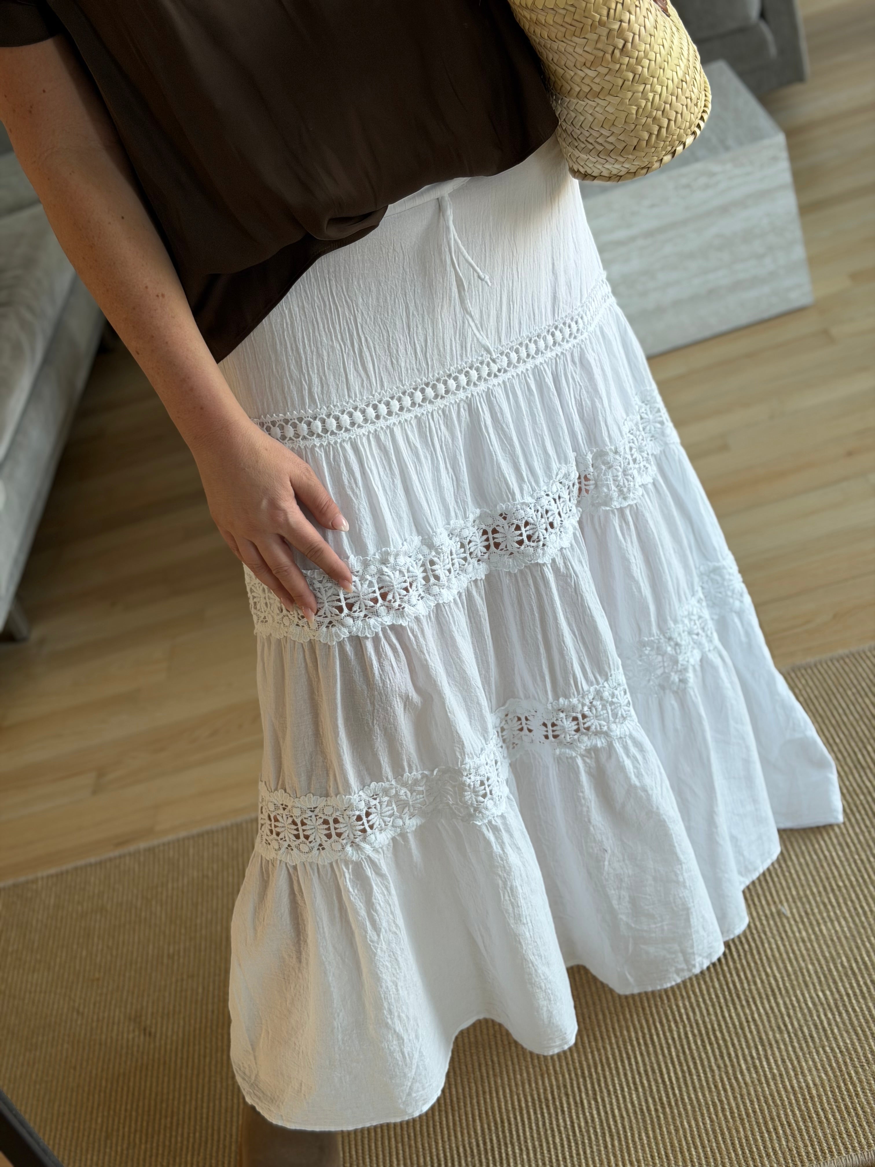 By Engbork Pamela long skirt white