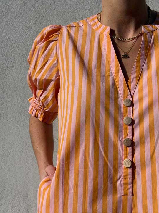 Gaspar 2601727 Tunø dress stripe orange