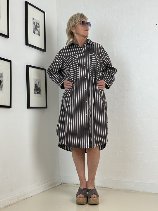 Gaspar 2601709 Malmø skjortekjole brown