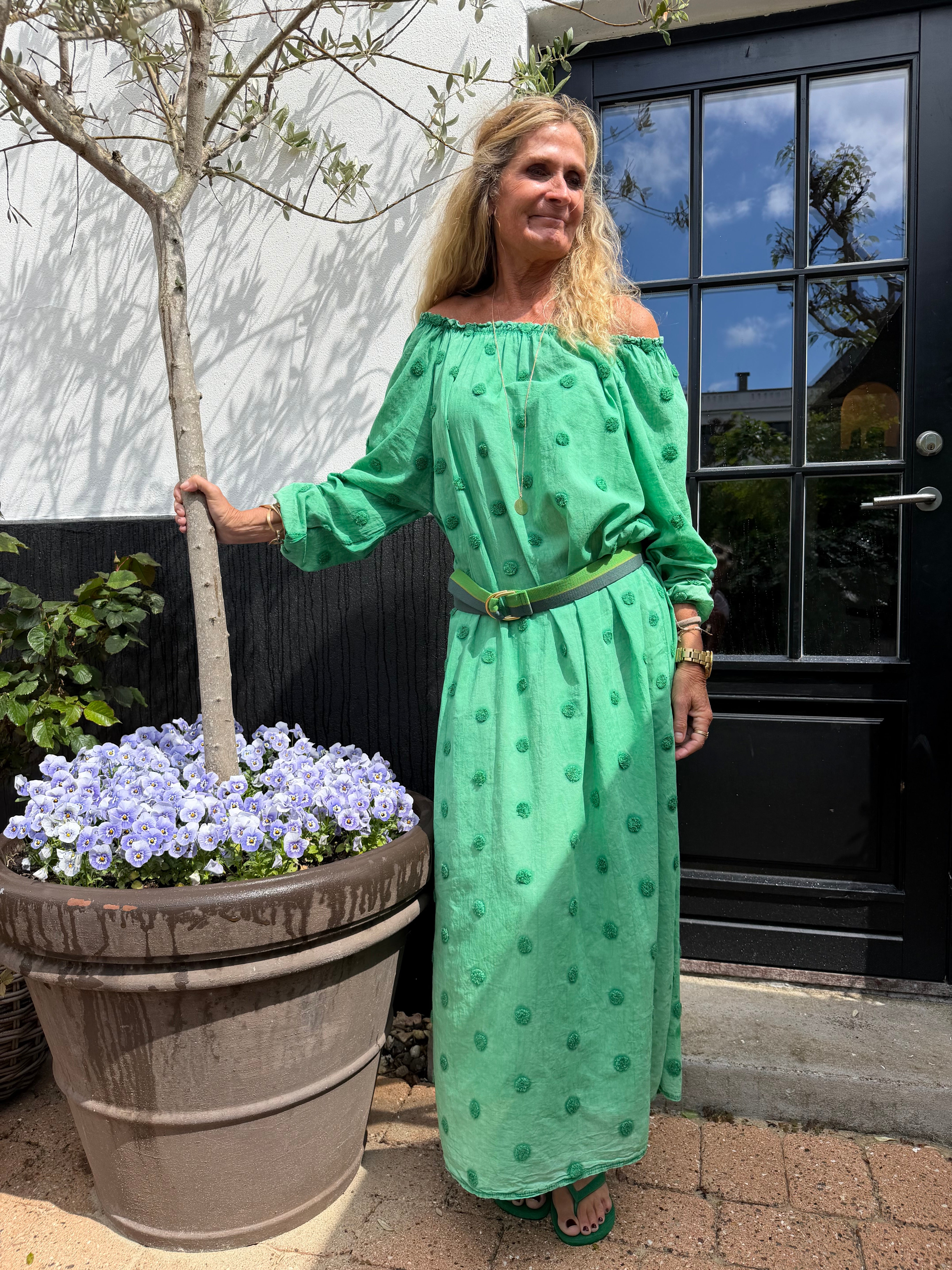 CABANA Living 3808-01 Dot dress green