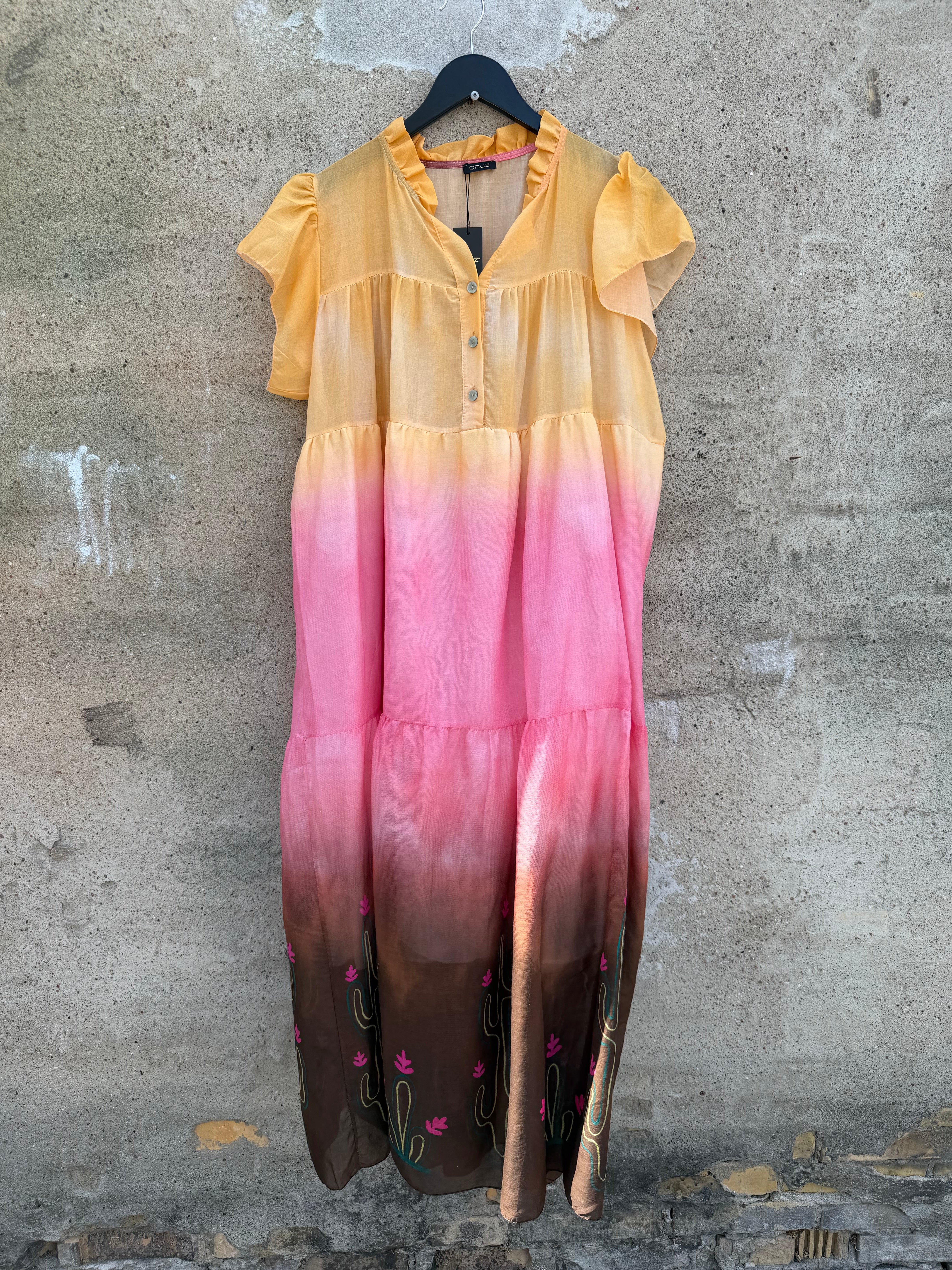 Qnuz 9401 dress Boheme dress print peach