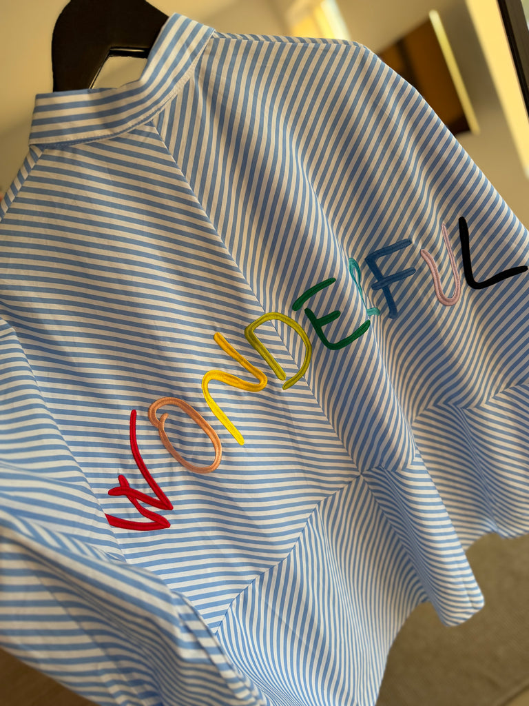 Boho Love B1333 skjorte stripe blue