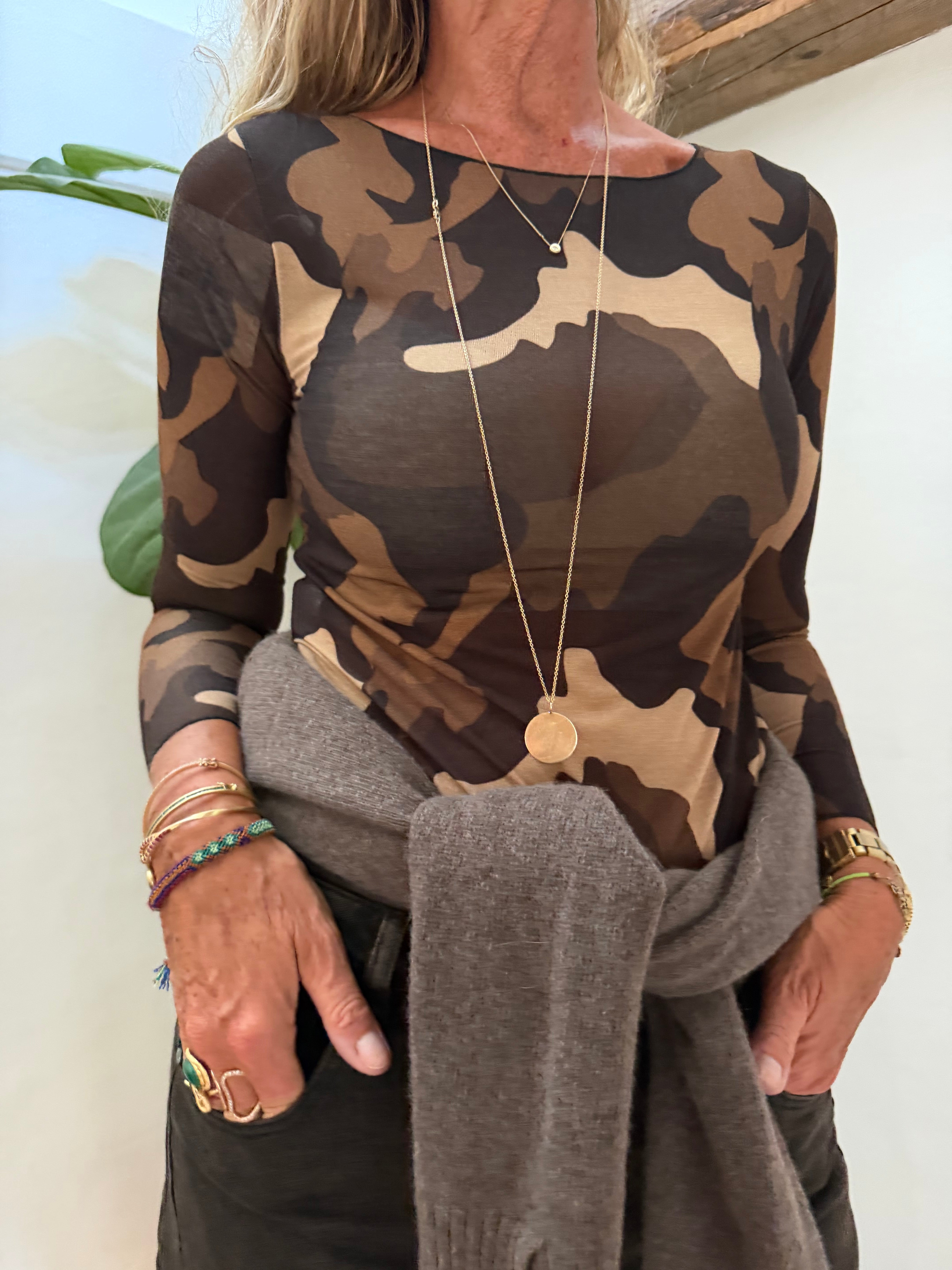 CABANA Living 12733 Cash blouse camo mou