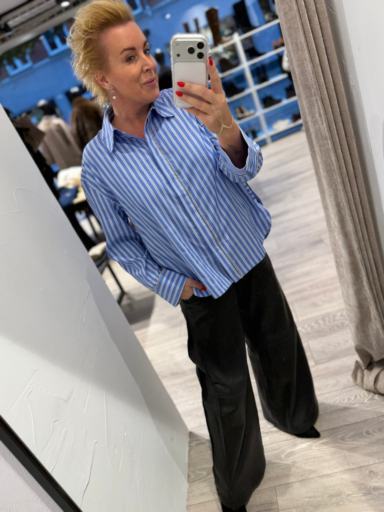 Love & Divine love1441 shirt blue stripes