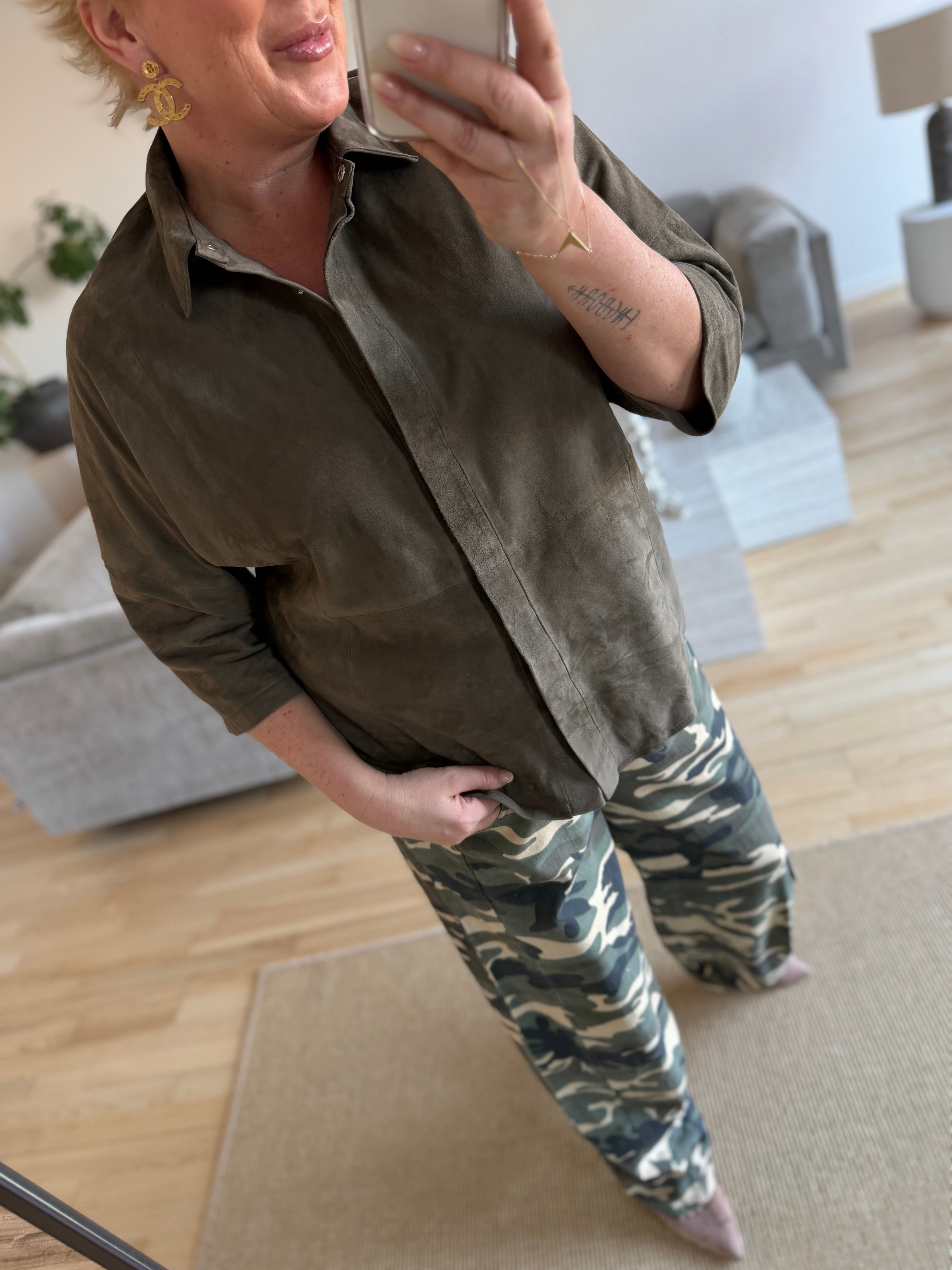 Depeche 51412 Tenna shirt suede khaki
