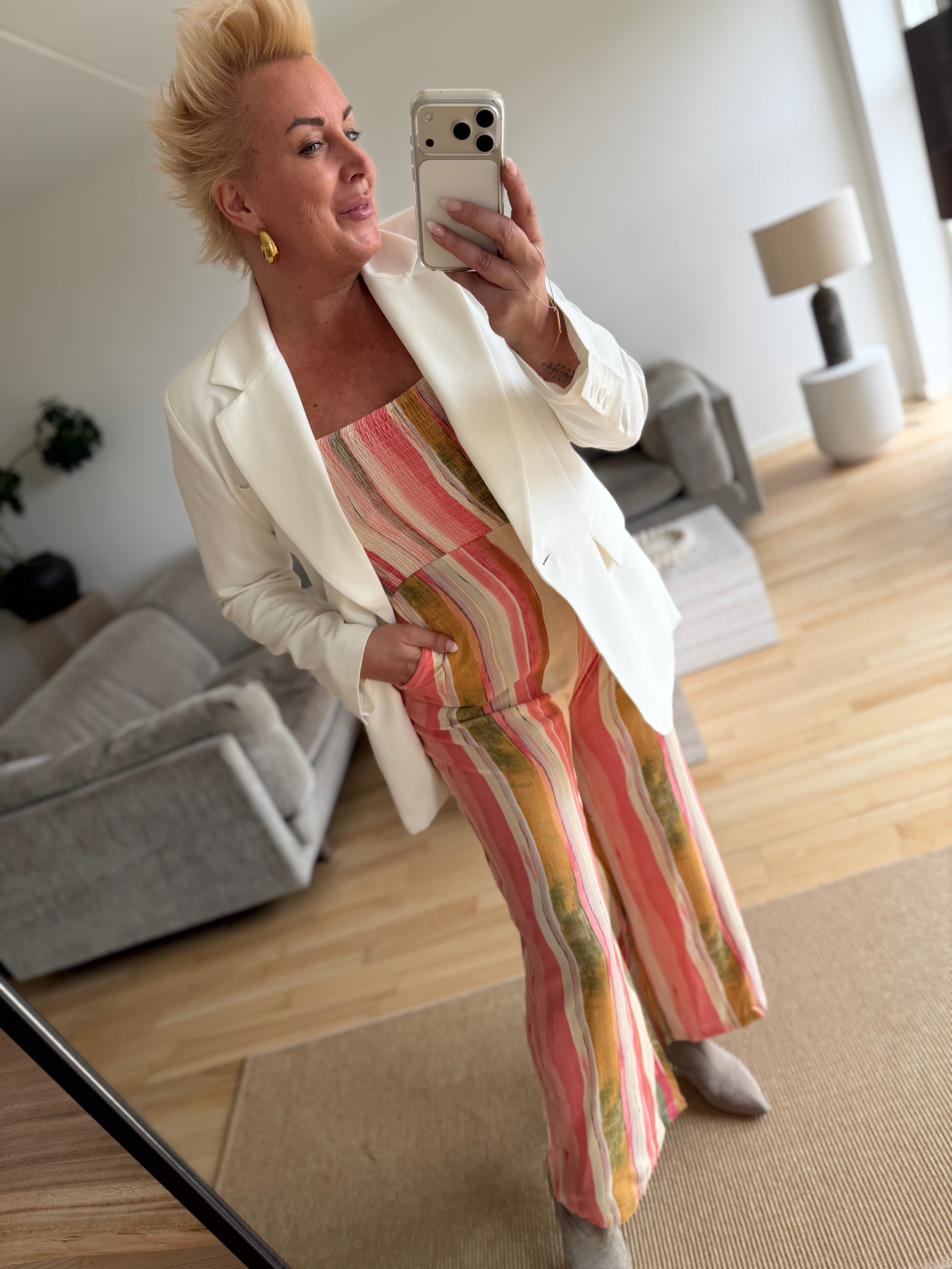 Qnuz 9352 Jumpsuit stripes multi