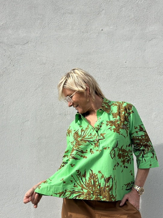Gaspar 2601331 Porto blouse print green