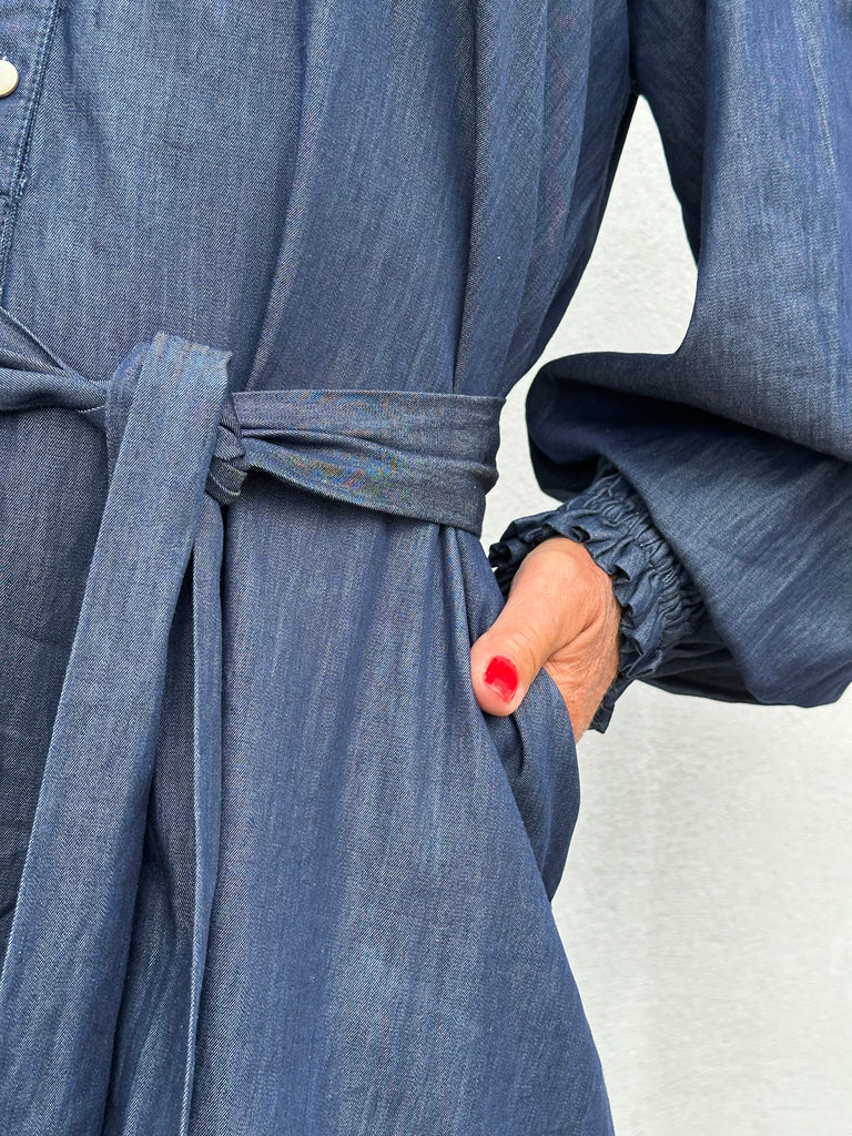 Gaspar 2507724 Tunø kjole LS denim blue