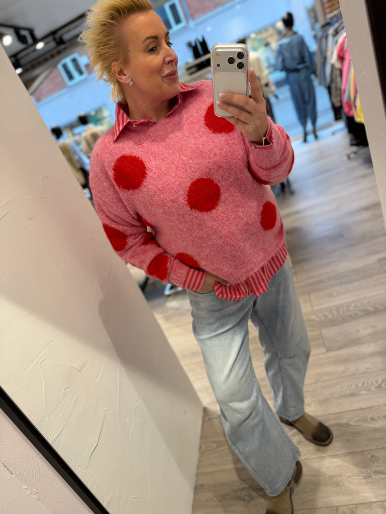 LECOCO 35012 Lelina dot strik pink