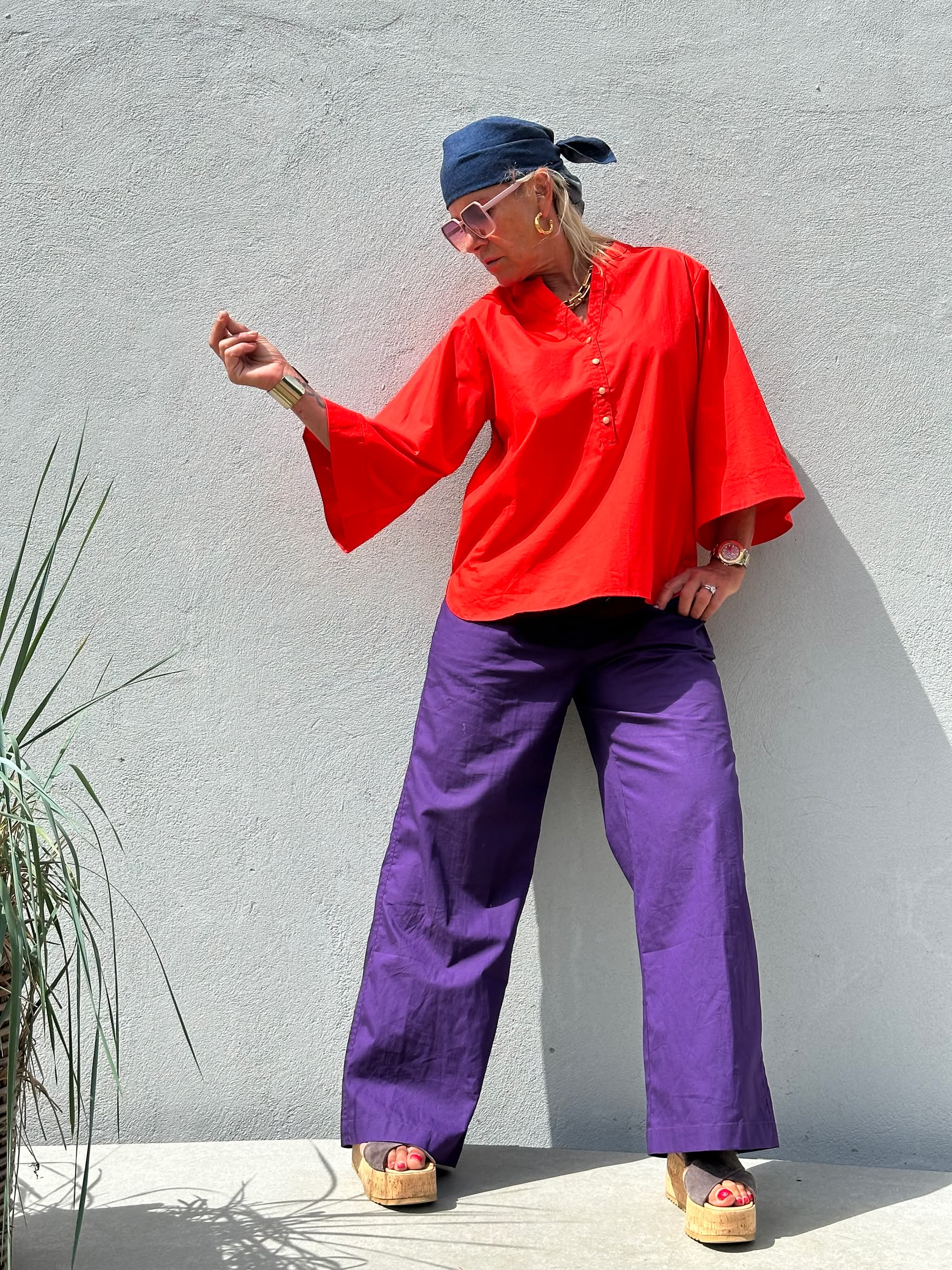 Gaspar 2510925 Honolulu poplin pants purple