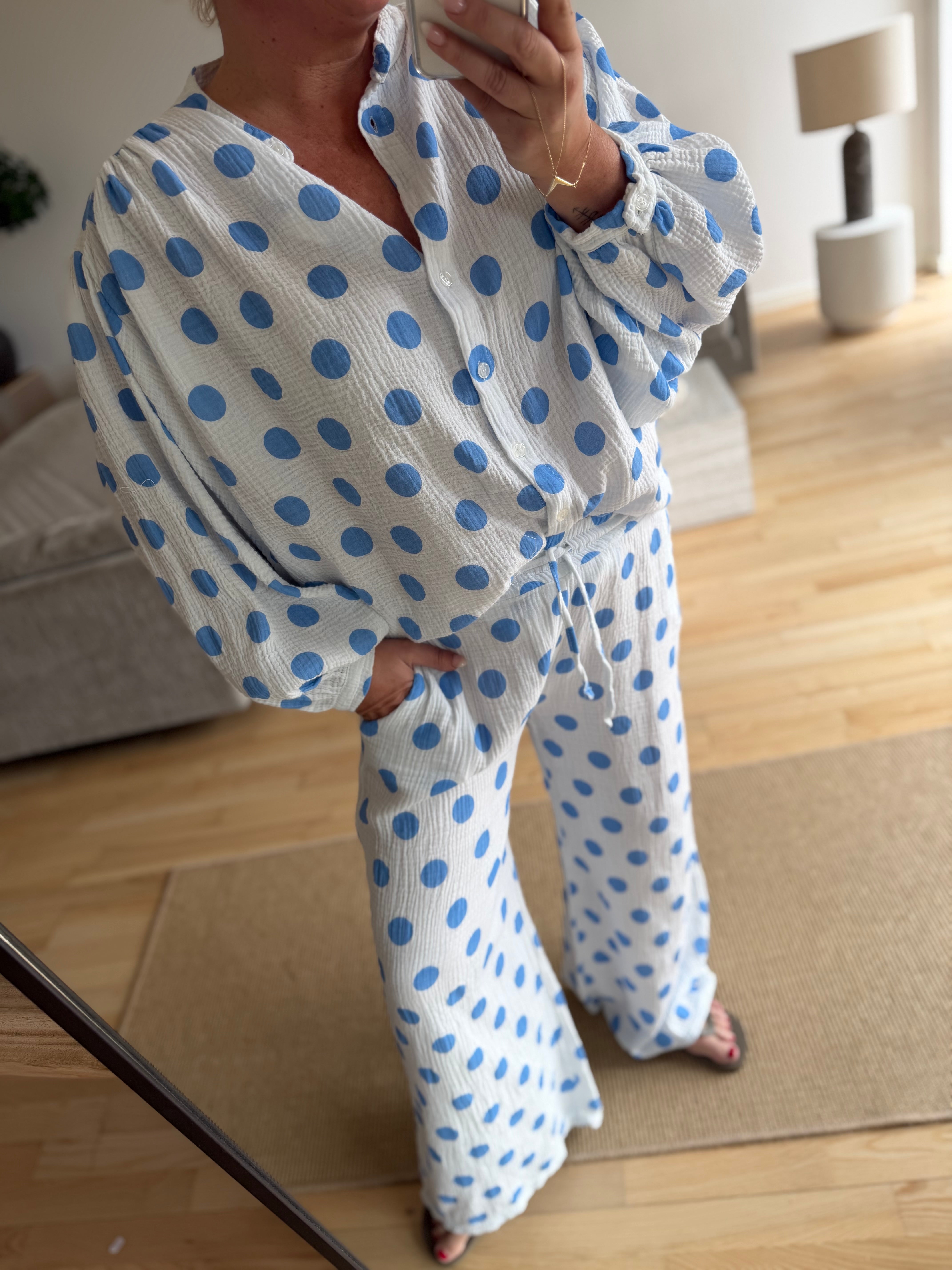 Boho Love B1358 Bomb pants dot blue