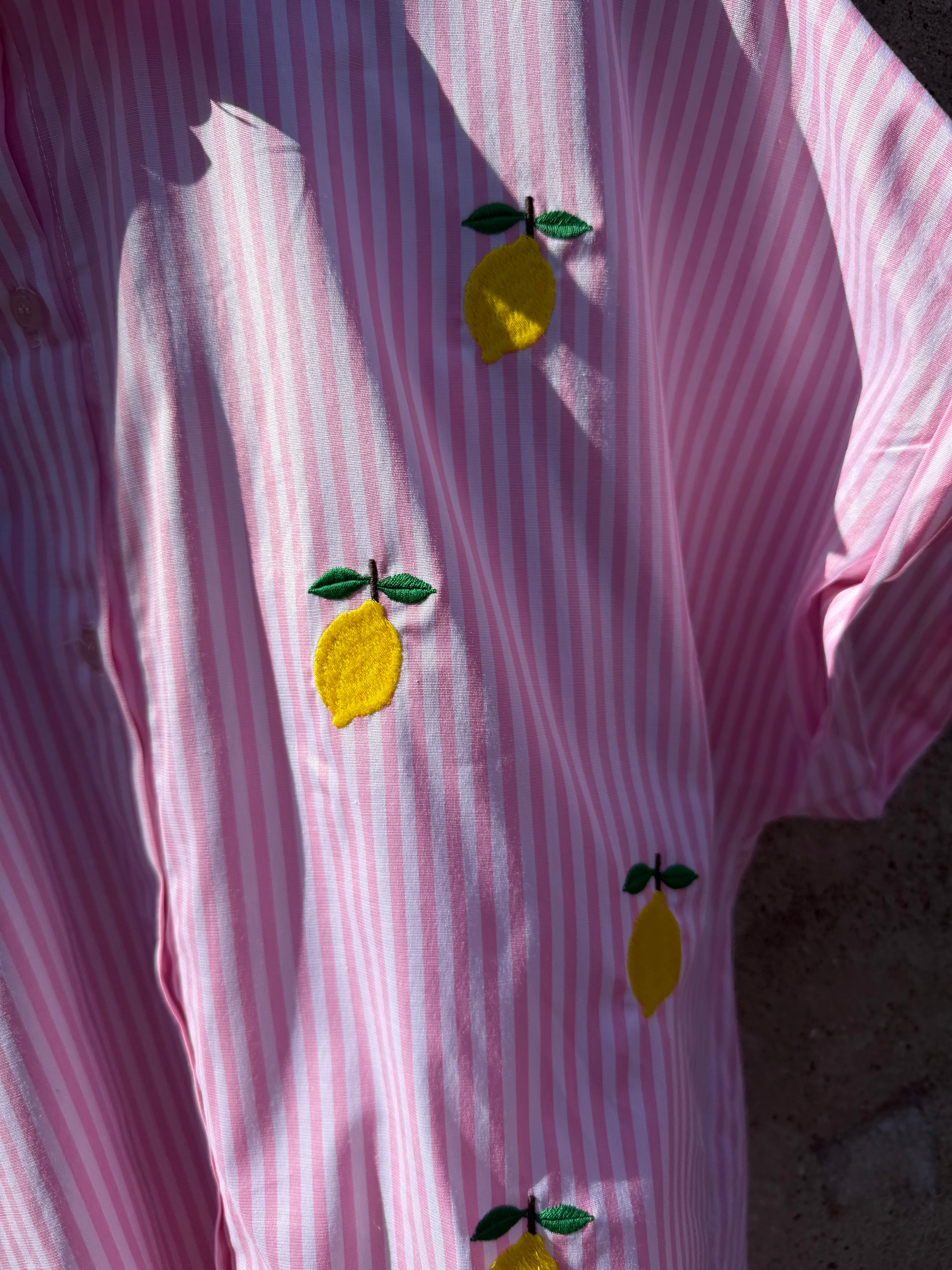 Astrid lemon shirt stripe pink