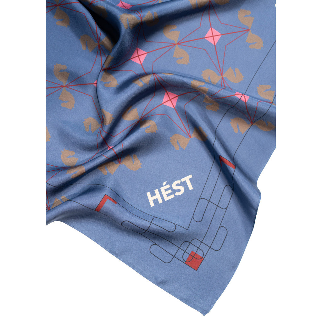 HÈST 2530330262 Eliza Silk scarf small blue