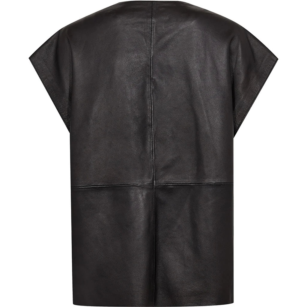 Depeche 51408 leather Eliza vest black