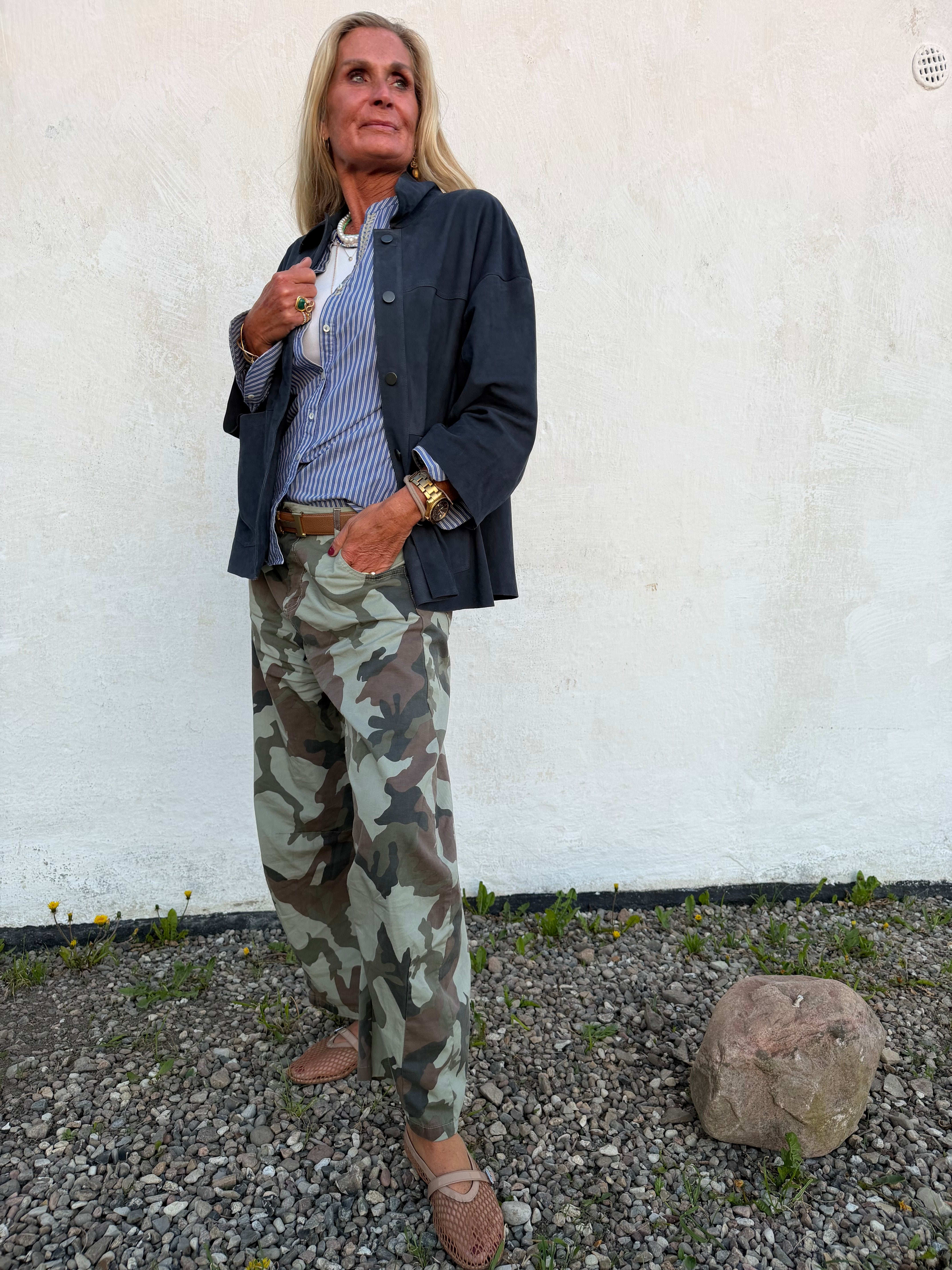Depeche 51426 tonja oversize shirt suede ocean