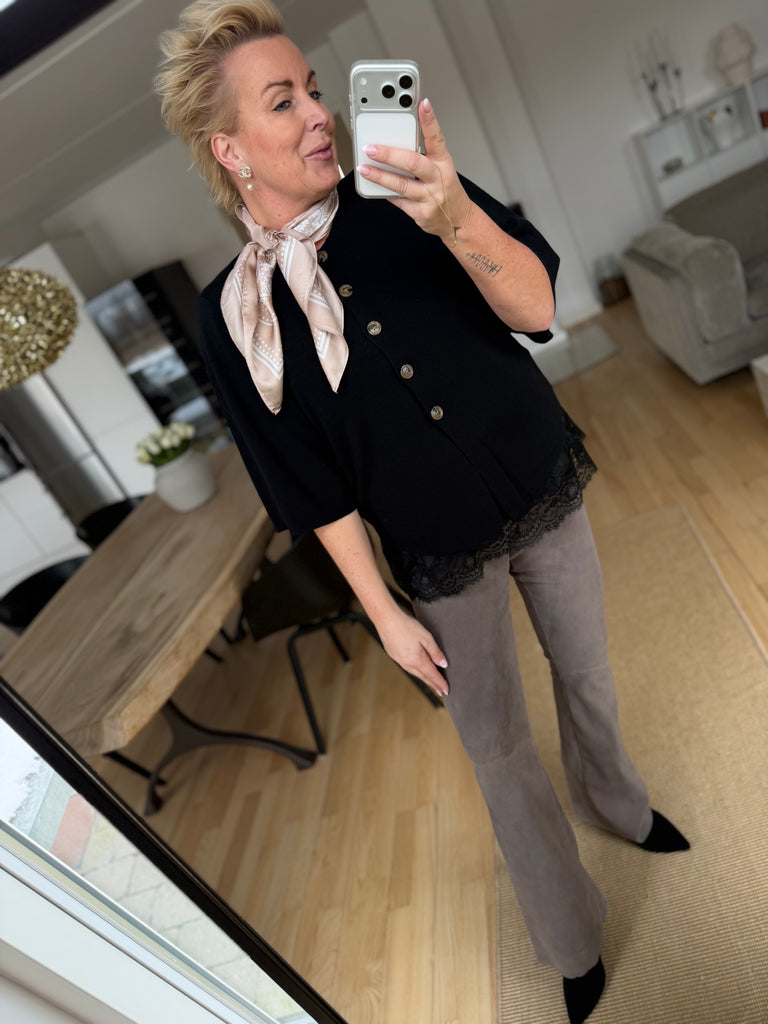 Depeche 51378 Ava pants flare suede taupe