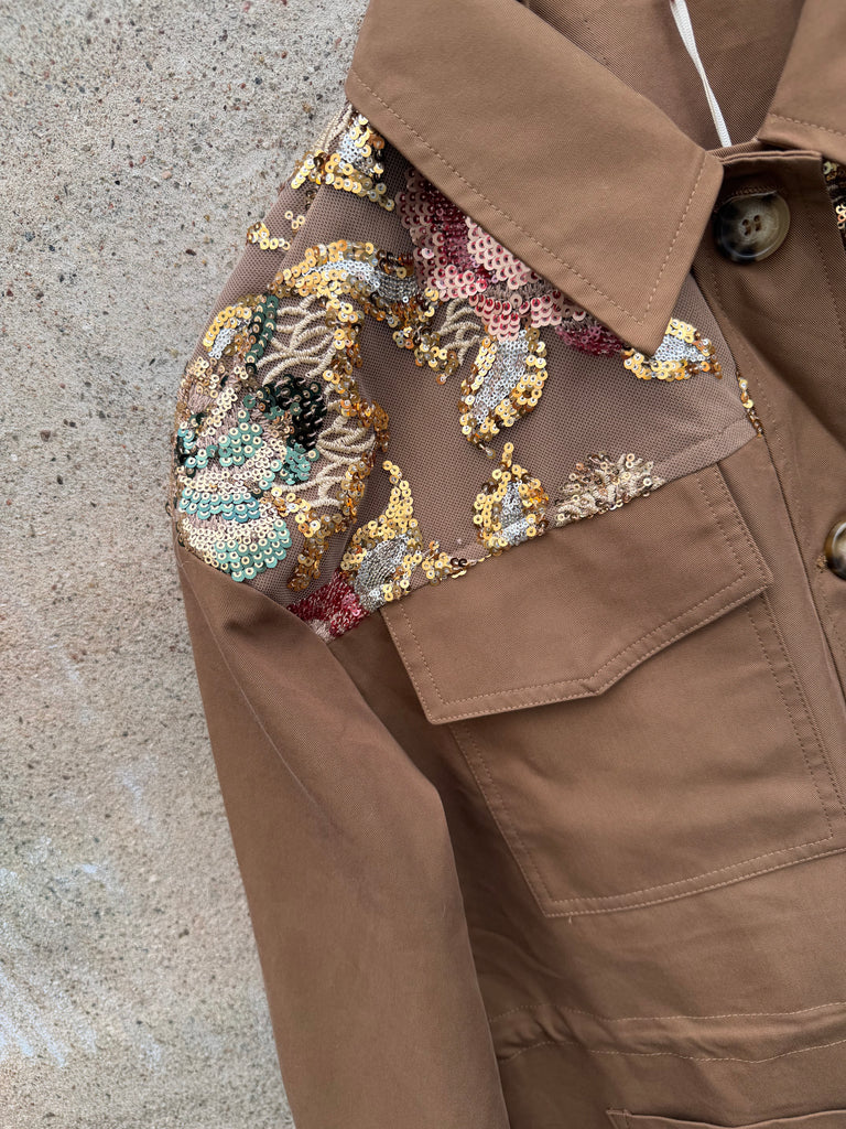 Qnuz 9174 Canvas jacket sequins