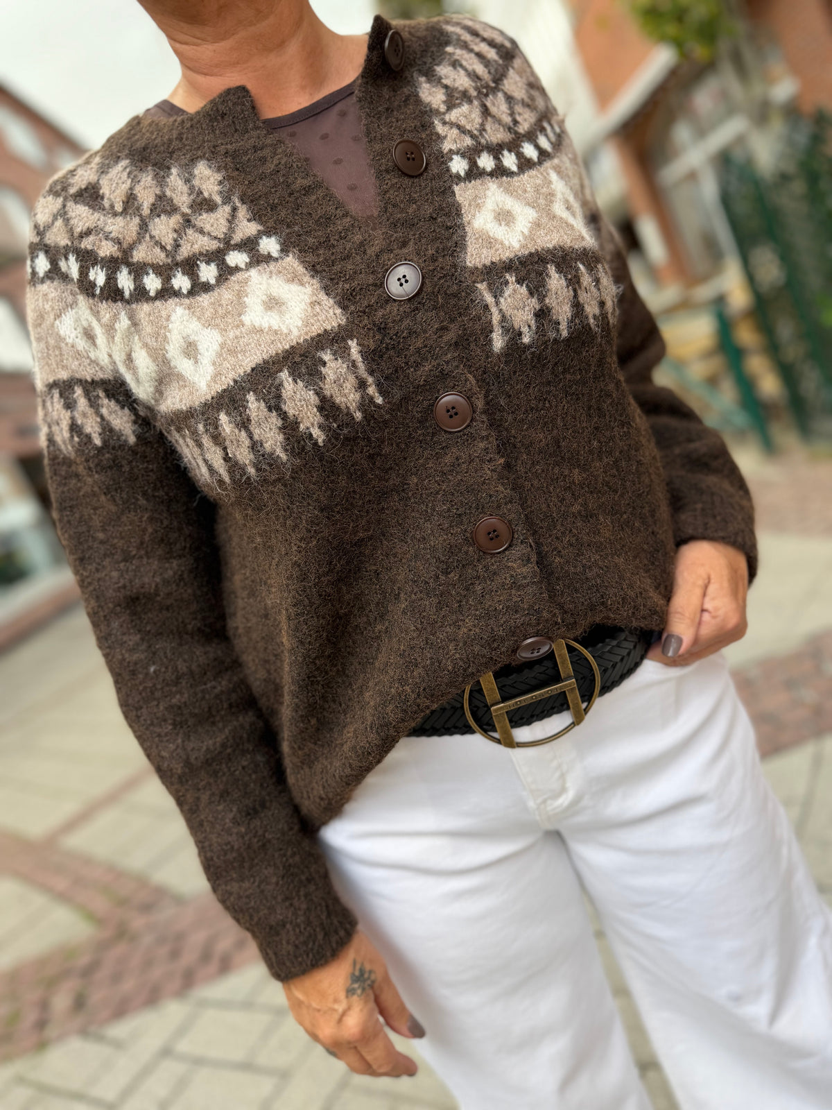 Edda strik cardigan brown