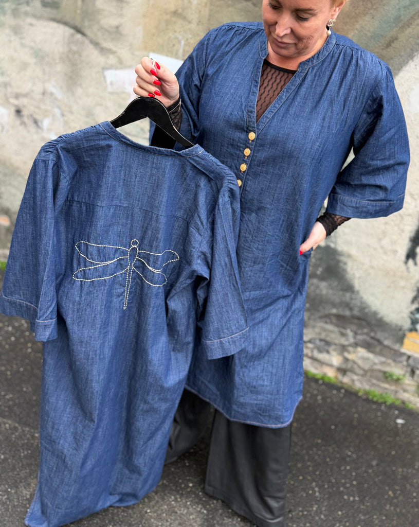 Gaspar 2507722 Mumbai denim dress blue