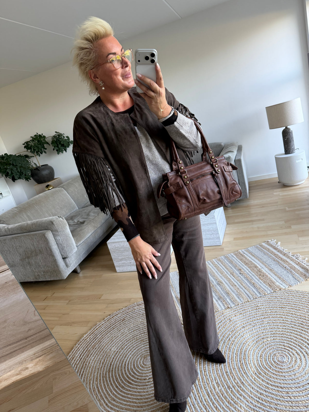 Depeche 51472 suede Kala vest warm deer
