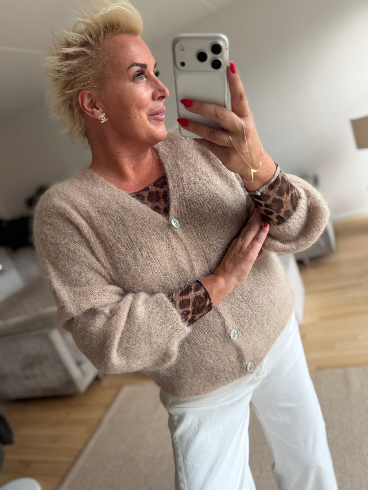 OM-HU 2617 Monsa mohair cardigan beige