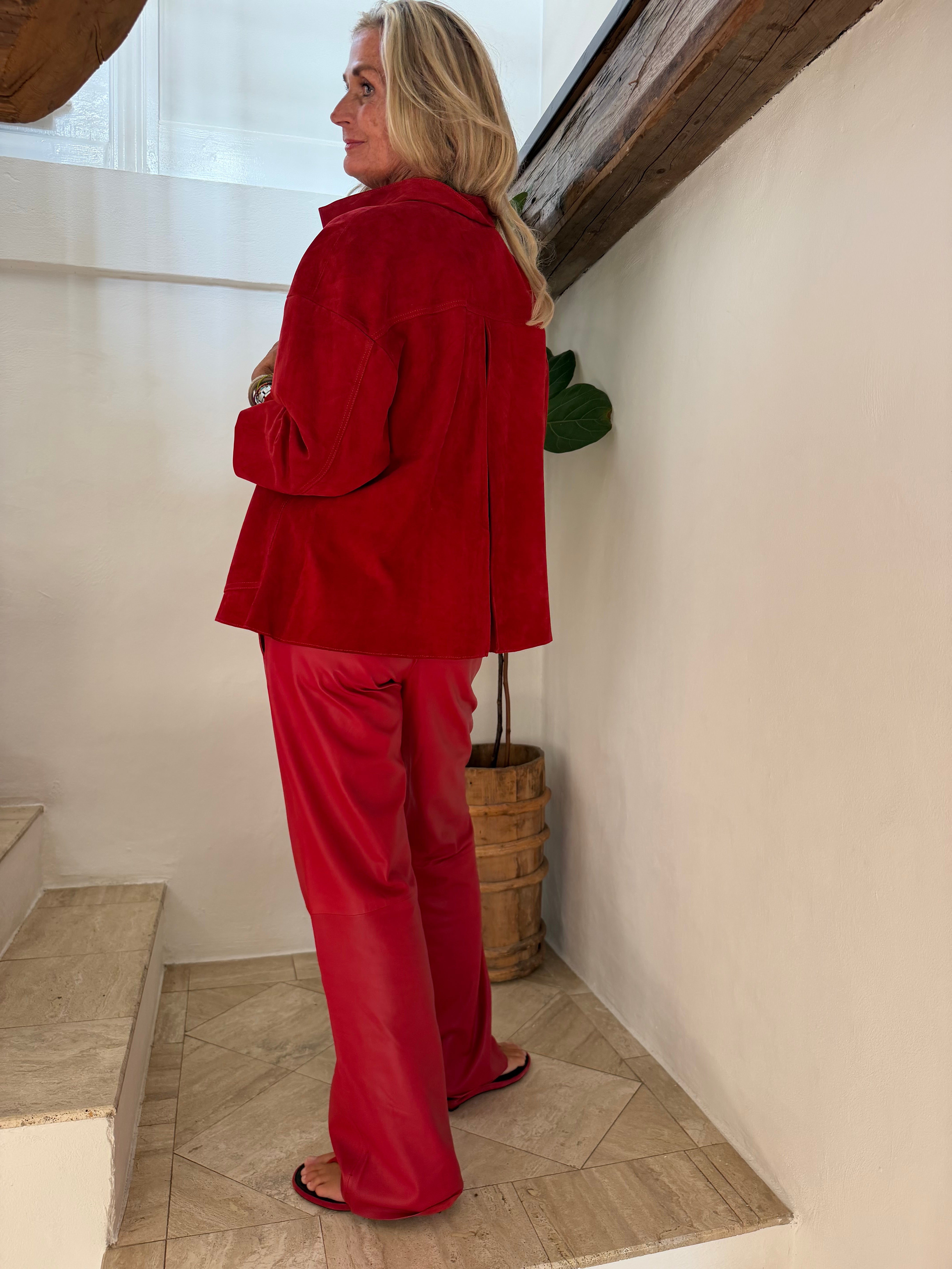 Depeche 51426 tonja oversize shirt suede red