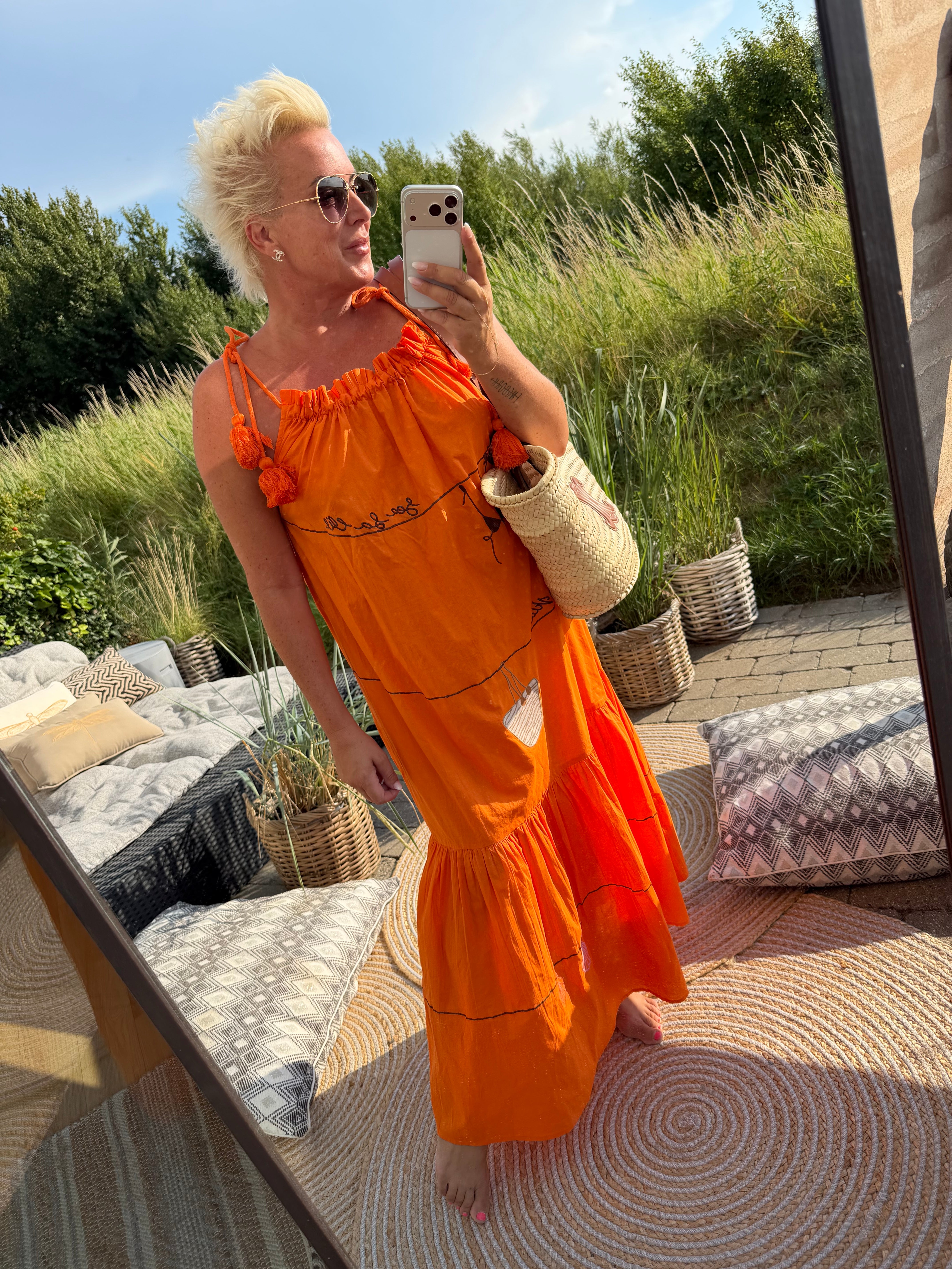 WAUW Gitte 10223 dress embroidery orange
