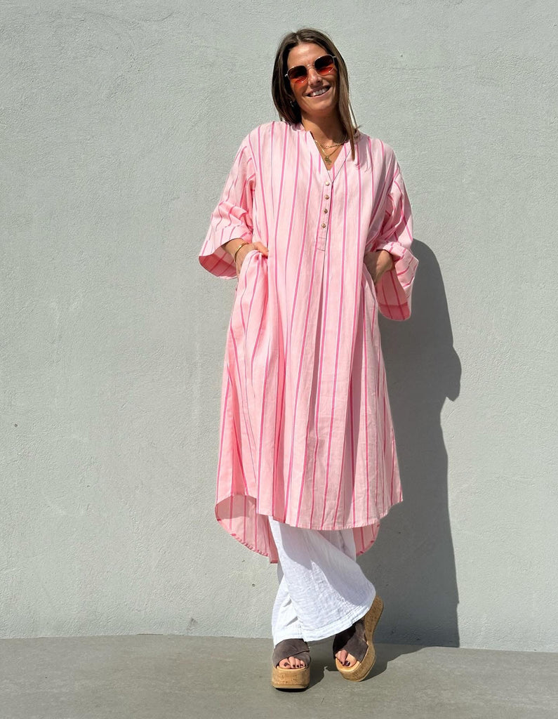 Gaspar 2601720 Mumbai dress stripe rose