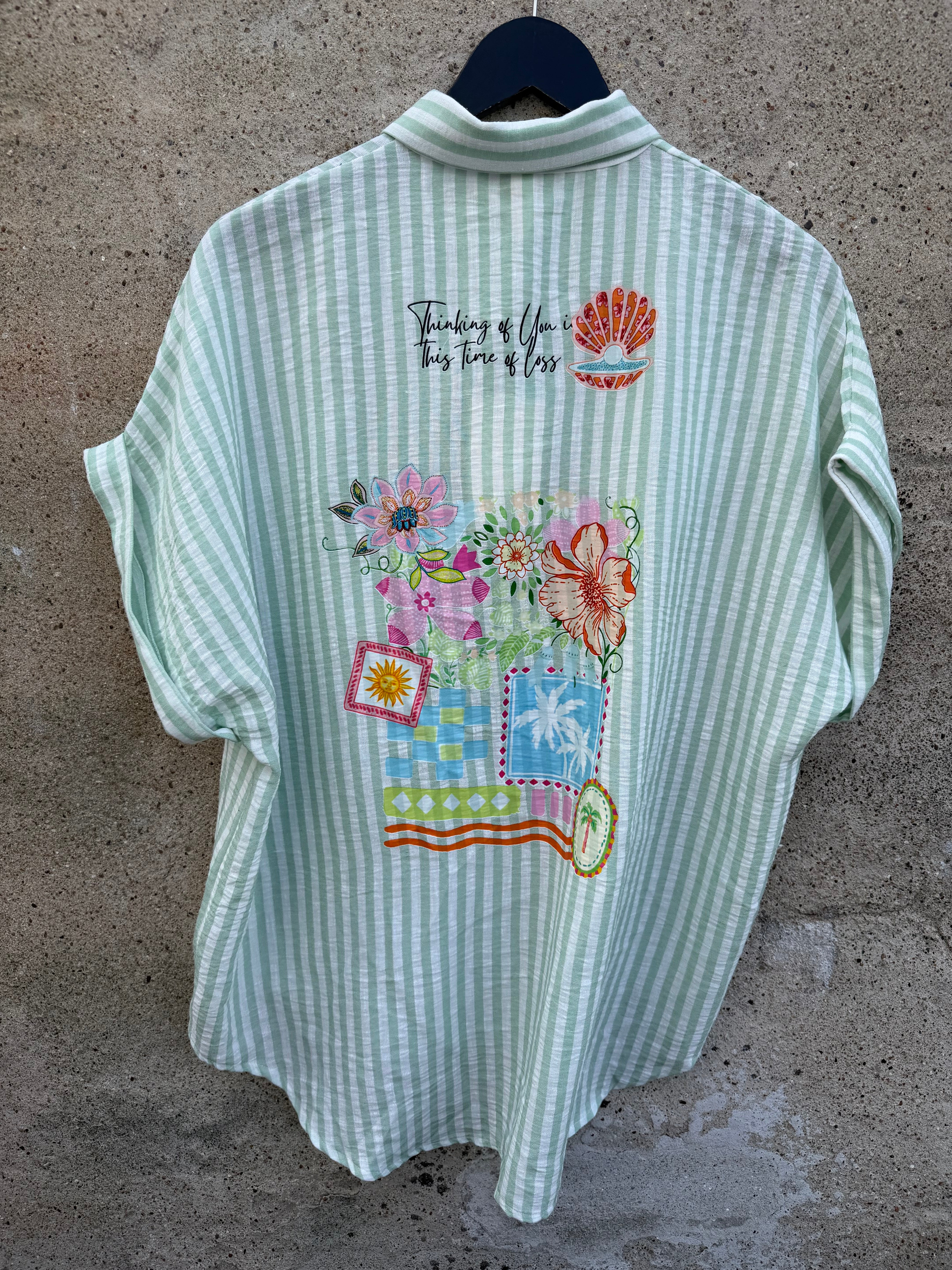 By Engbork Selma shirt stripe mint