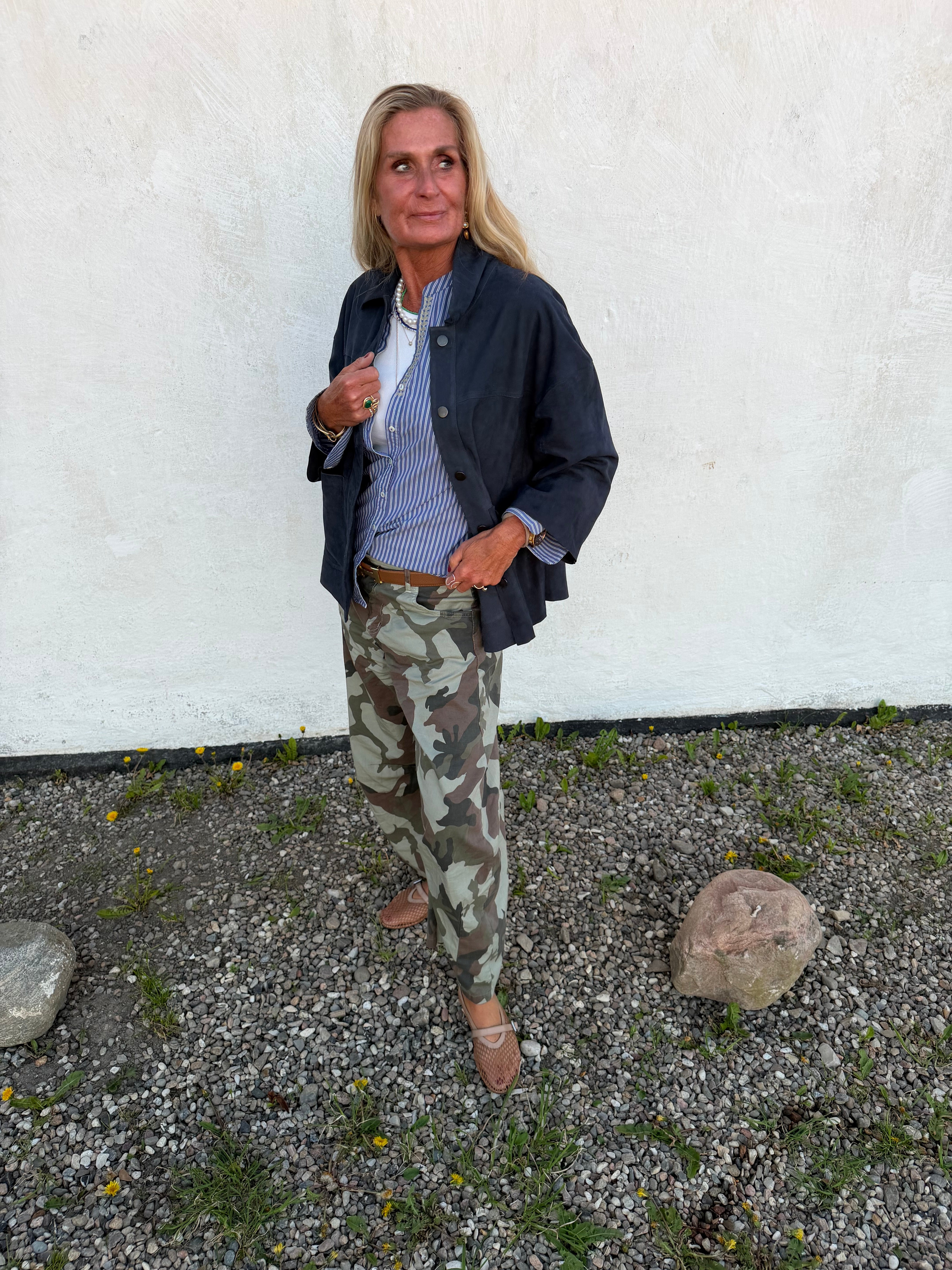 Depeche 51426 tonja oversize shirt suede ocean