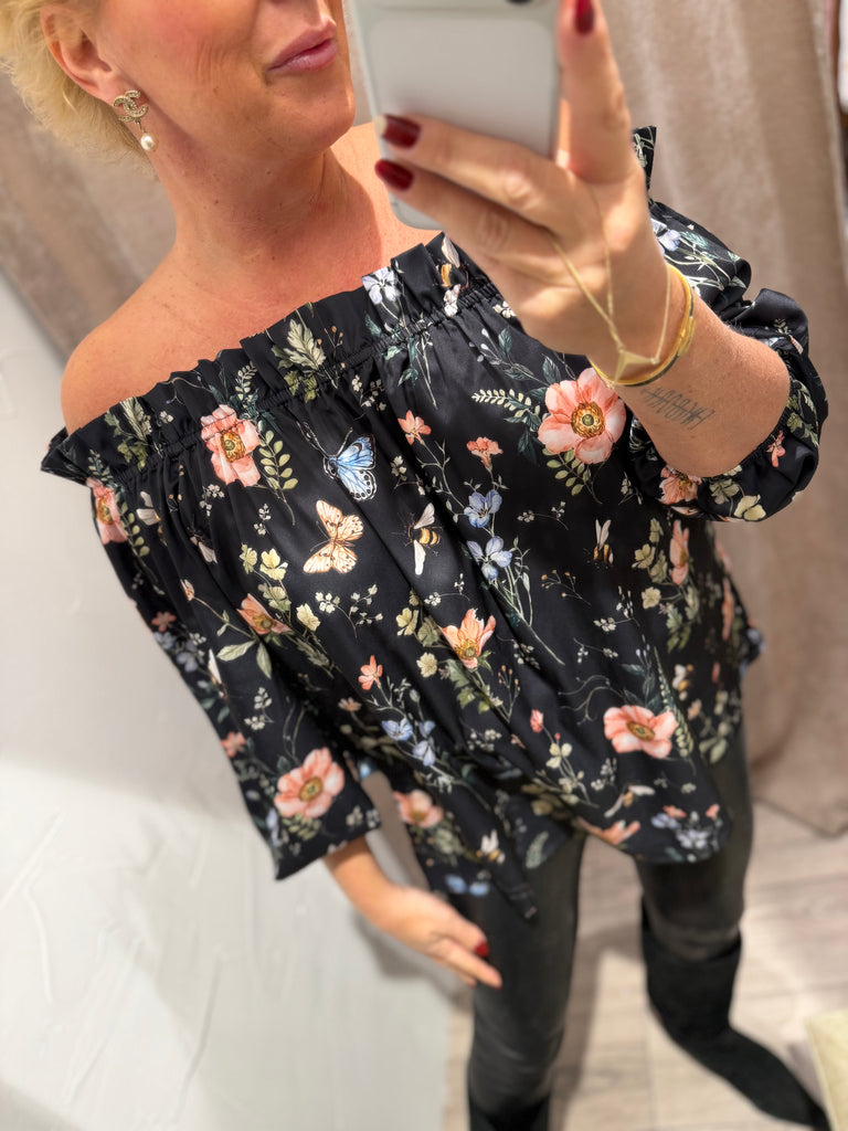 Design By Laerke Elisabeth bluse flower black