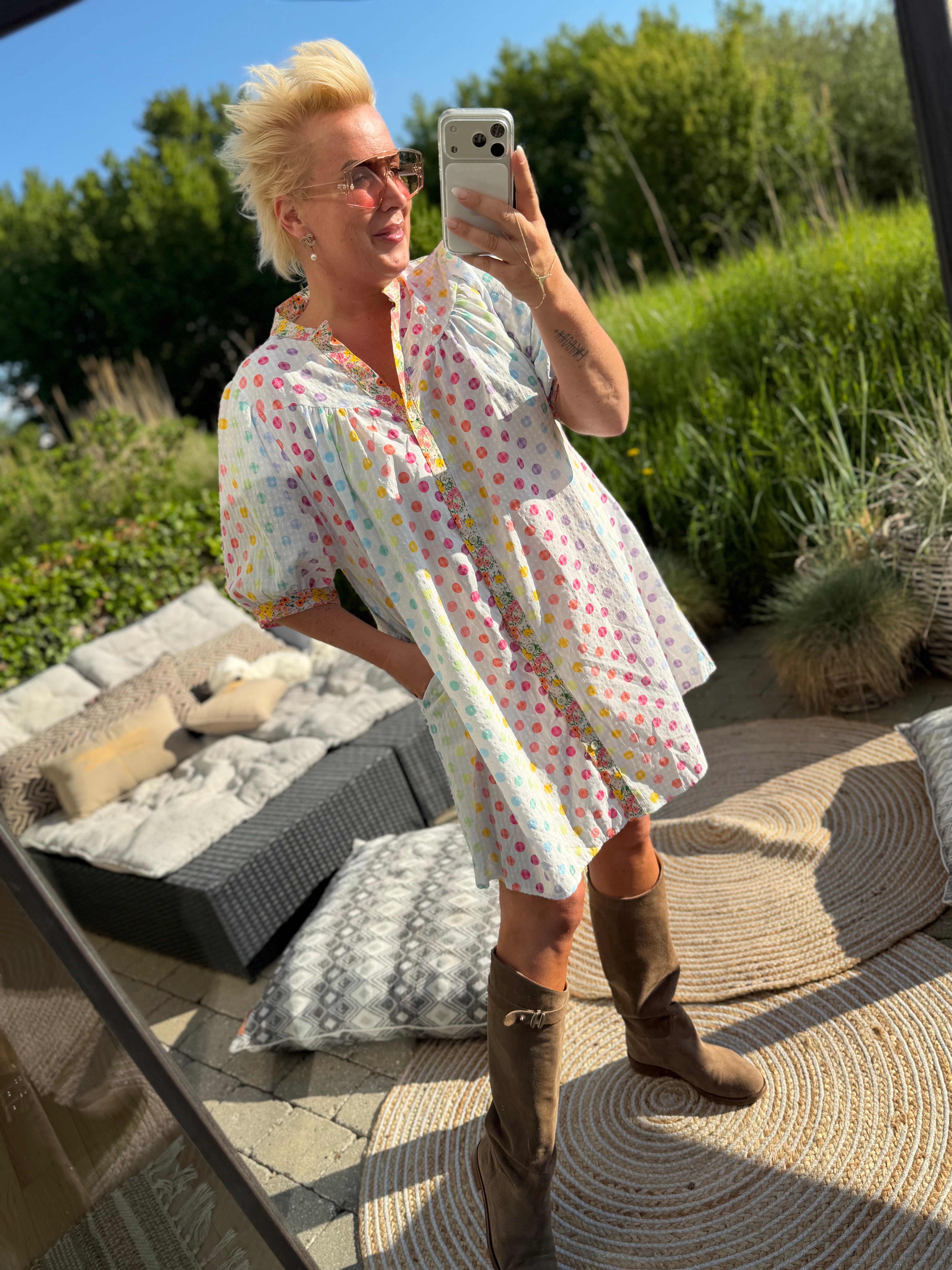 Boho Love B1379 tunic dots multi