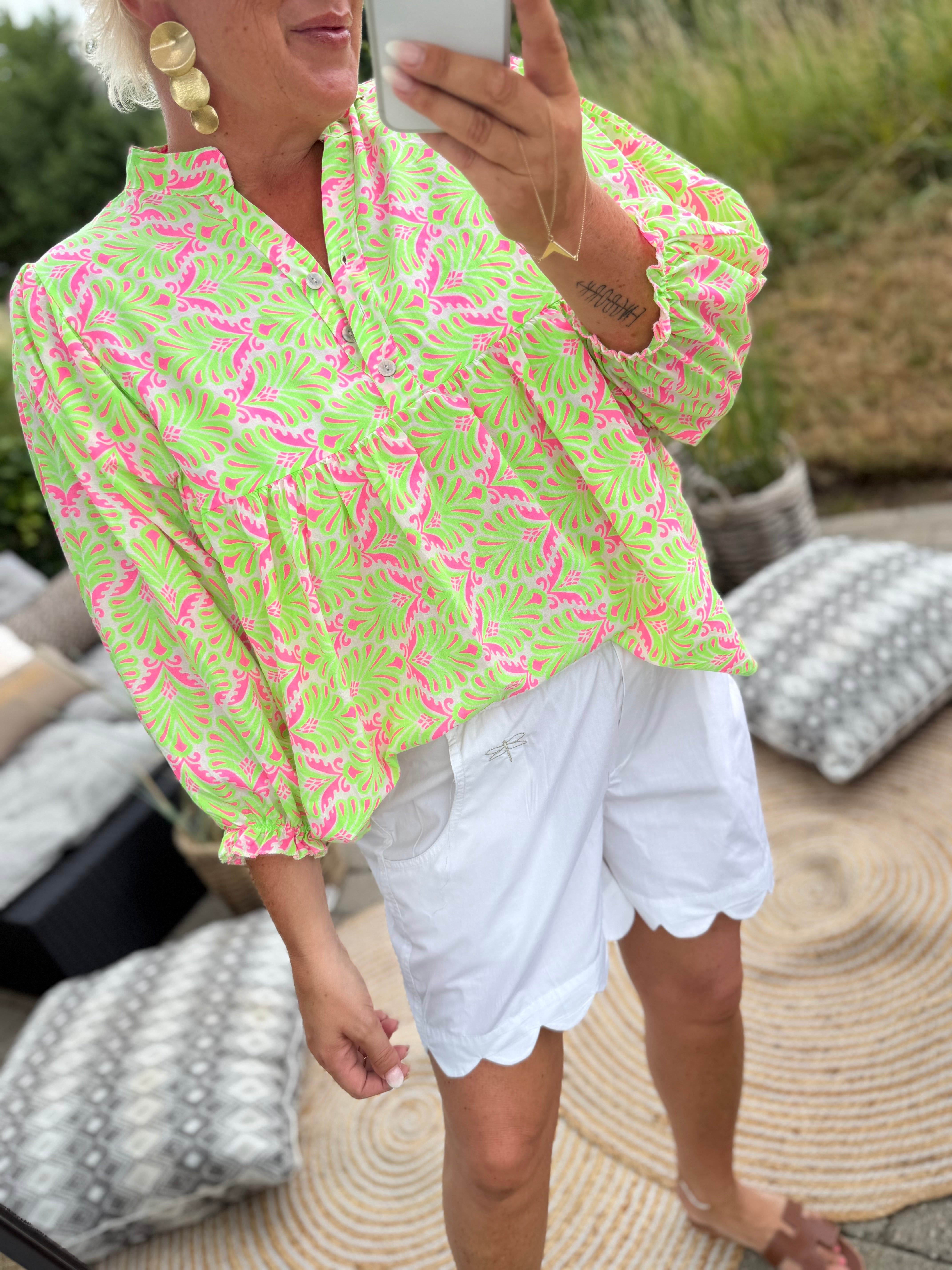 By Engbork Adelina shirt print lime