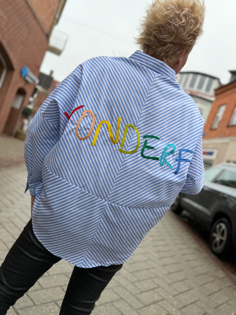 Boho Love B1333 skjorte stripe blue