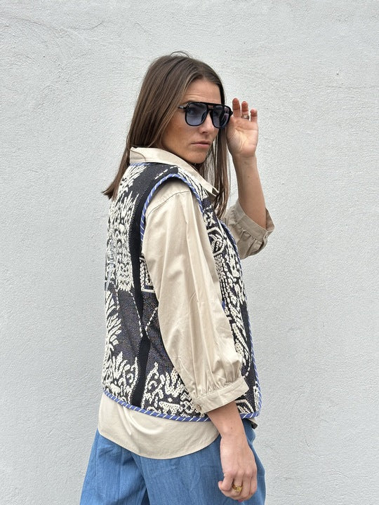 Gaspar 2601333 Marli waistcoat print black