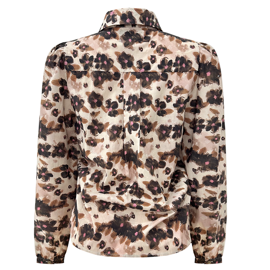 Liberte 21598 Flora LS blouse flower brown