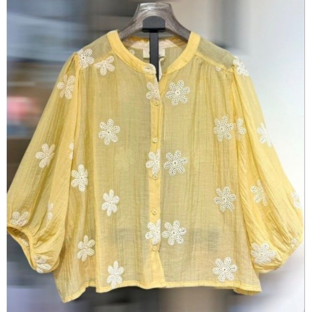 Boho Love B1350 skjorte flower yellow