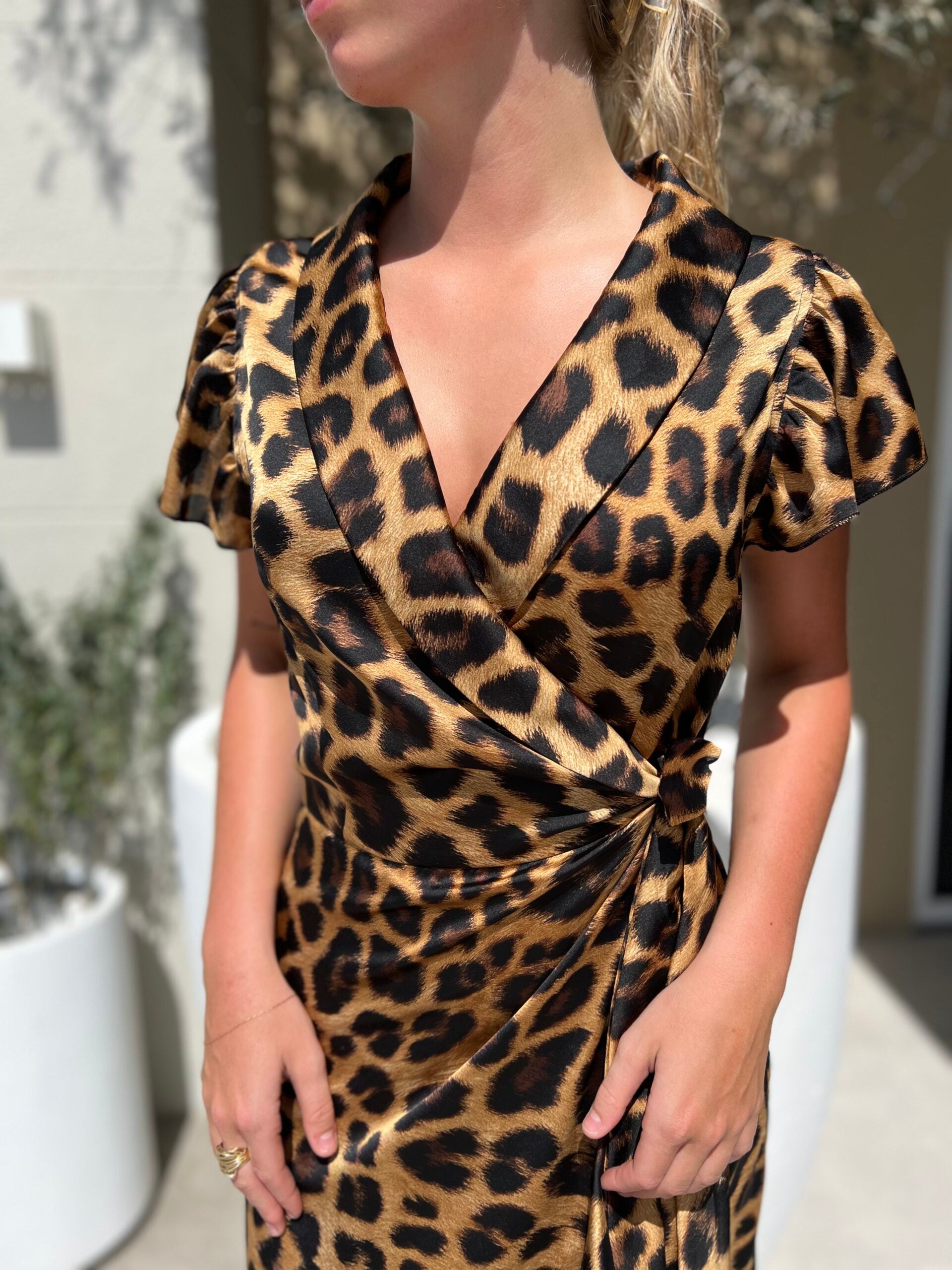 Design By Laerke Wrap long dress leo