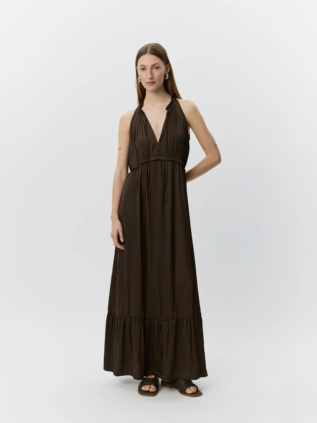 Sofie Schnoor S262192 Mels halter maxi dress brown