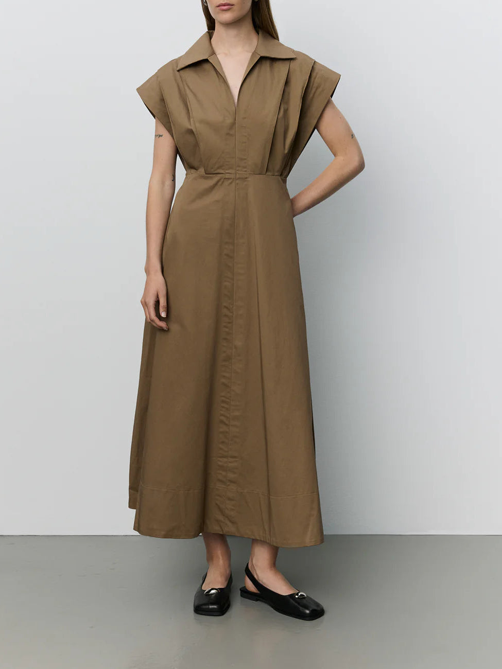 Sofie Schnoor S263181 Minera long dress pleads middle brown