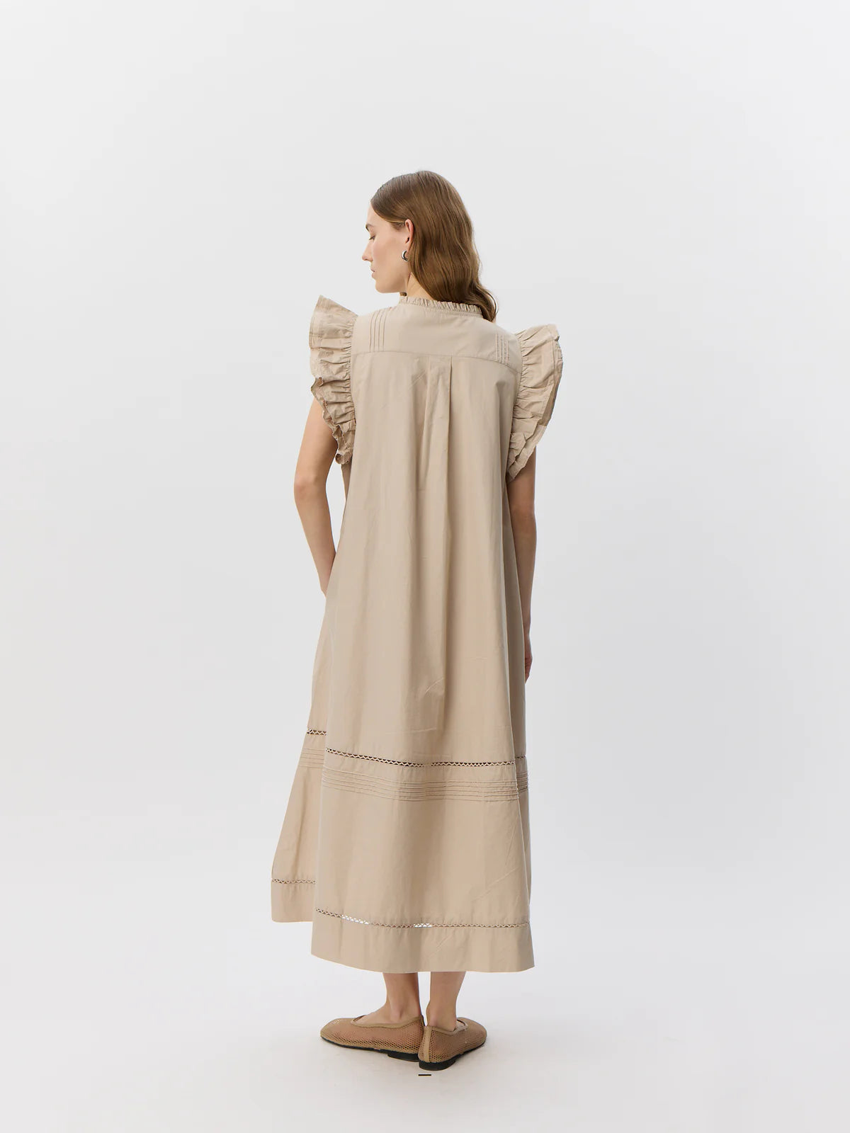Sofie Schnoor S262147 Otania frill cotton dress gray