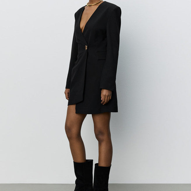 Sofie Schnoor S264378 Amira suiting wrap dress black