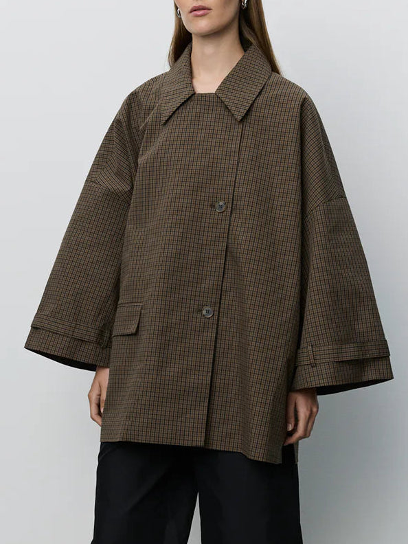 Sofie Schnoor S263410 Selina oversized check coat brown